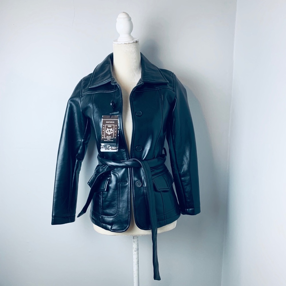 Emporio Roma milano leather jacket size small new